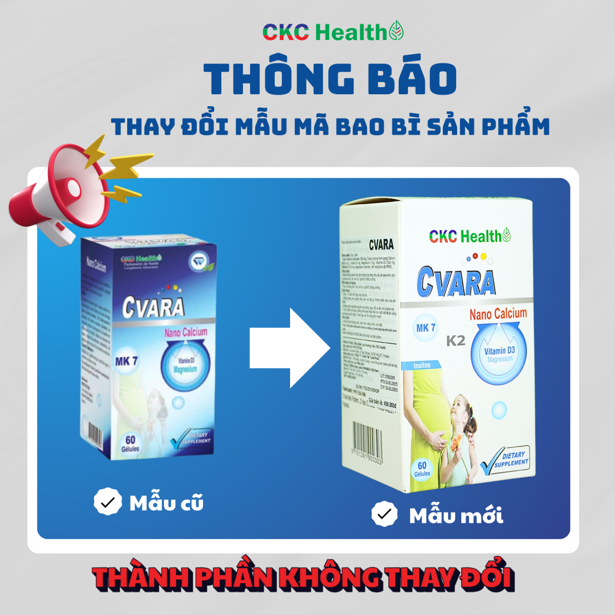 THAY ĐỔI BAO BÌ, RA MẮT NHẬN DIỆN MỚI CANXI CVARA !